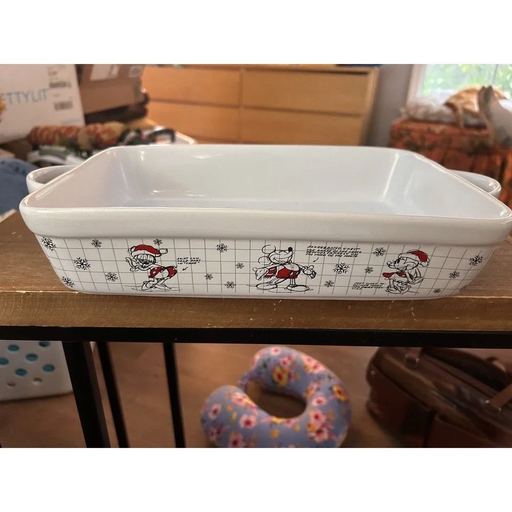Disney Mickey Minnie Mouse Sketchbook Christmas‎ Rectangle Baker Baking Dish